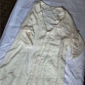 Women's Cream Button Down Shirt